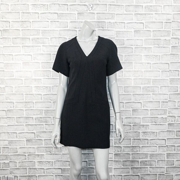 Vtg Helmut Lang Made in USA Vneck Mini Dress in Black size 0 - Picture 1 of 11